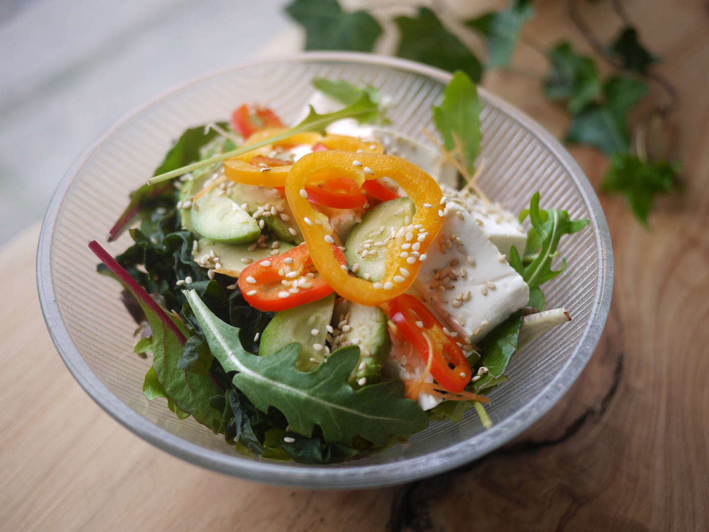 Tofu and seaweed salad